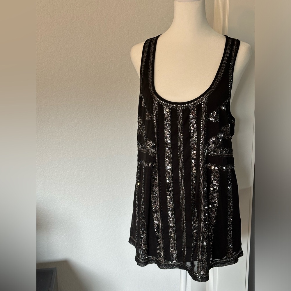 Express - Black Sequined Top sz L